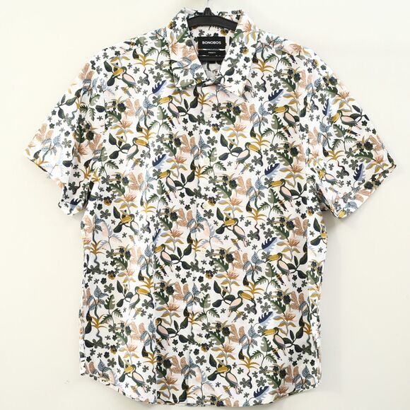 Bonobos Short Sleeve Men's Shirt Floral Printed Standard Fit Collared XXL 285983